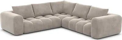 Produktbild von Samtstoff Ecksofa Lavera Sand