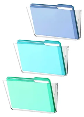 Produktbild von Wandorganisator aus Acryl, Hängeordner für Dokumente, Zeitschriftenhalter für Post und Büro – 3er Set