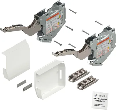Produktbild von Blum Aventos HK-S 400-1000 weiß Klappenbeschlag Klappscharnier mit Montageplatte
