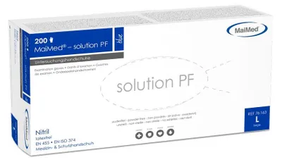 Produktbild von MaiMed-solution PF, blue, Gr. L, unsteril, pf Latexfreier Nitril-Handschuh, blau, 200St./Box | Box (200 Stück)