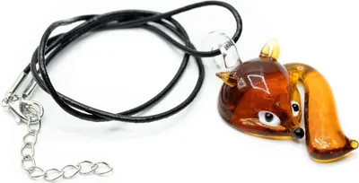 Produktbild von Fuchs Kette Miniblings 80cm Anhänger Halskette Fuchskopf Lampwork Glas orange