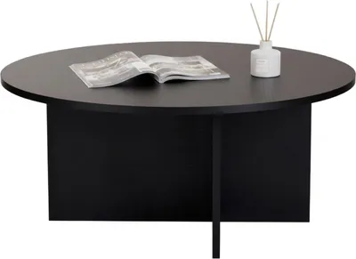 Image de Simbario - Table basse, 90x90x40h cm Noir, Forme Ronde