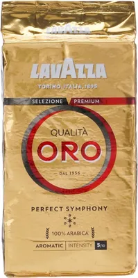 A bag of Lavazza Qualita Oro coffee beans.