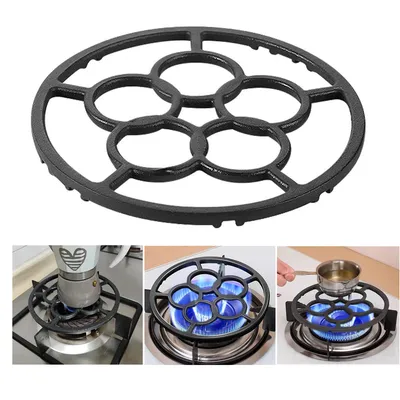 Produktbild von Energiesparende Gasherd Ringabdeckung,Windschutz aus Gusseisen für 4 zackige Gasherde, unverzichtbares Gasherd Zubehör für effizientes Kochen,schwarze