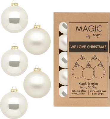 Produktbild von Weihnachtskugeln Glas 6cm 30 Stück - Champagne