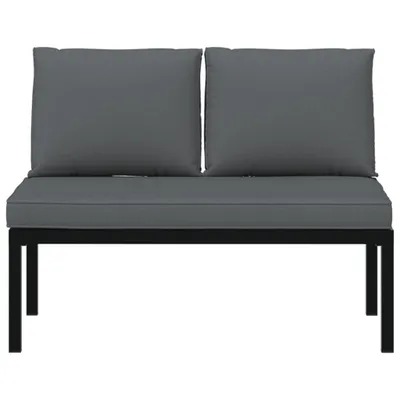 Image de vidaXL Banc de jardin avec coussins Noir Aluminium