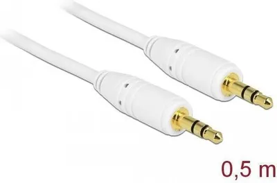 Produktbild von Klinkenkabel 3,5 mm 3 Pin Stecker zu Stecker 0,5 m Weiß