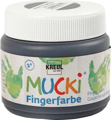 Image de KREUL peinture au doigt "MUCKI", noir, 150 ml