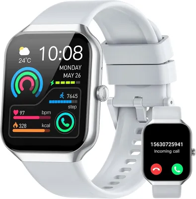Obrázok produktu pre Inteligentné hodinky pre pánov a dámy, Bluetooth, funkcia prijímania hovorov, vodotesnosť IP68, tmavosivá farba