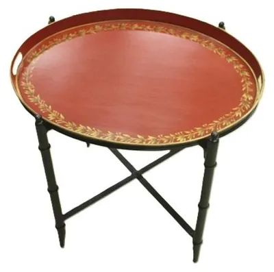 Produktbild von Meander Beistelltisch mit Tablett Rot Rand goud, 62x47x57cm