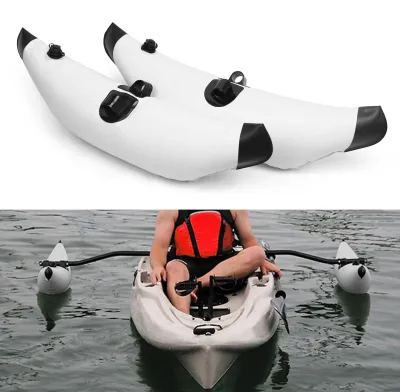 Imagen del producto de 2 unidades de flotadores inflables de PVC para kayak, estabilizadores para embarcaciones de pesca, ideales para kayak y para practicar deportes acuáticos de pie