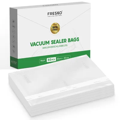 Image de Sacs de conservation sous vide - Résistants à la déchirure et adaptés aux aliments - Pour la conservation des aliments - 20 x 30 cm, 50 pièces