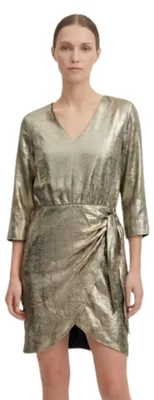 Image de Robe dorée "Grain de Malice", robe de cocktail, taille M