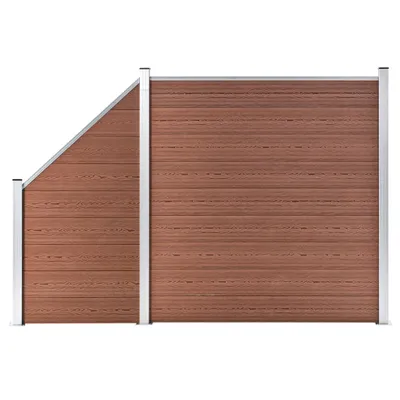 Obrázok produktu pre WPC plot 1 štvorcový + 1 zošikmený diel 273x186 cm hnedý
