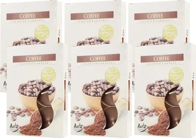 Zdjęcie produktu dla Świeczka zapachowa 6 x 6 świeczek zapachowych Coffee - zestaw kawowy