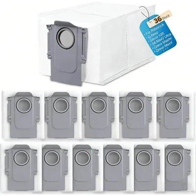 Produktbild von 36 Stück Staubbeutel für Roborock Saros 10/10R/S8 MaxV Ultra/Qrevo Pro/Q revo/Qrevo MaxV/Qrevo S/Qrevo master/S8 Max Ultra Roboter Staubsauger Zubehör Teile, 3,0 l große Kapazität Staubbeutel