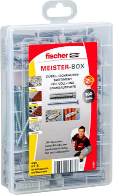 Obrázok produktu pre Fischer MEISTER-BOX SX so skrutkami - Súprava skrutiek a hmoždiniek - Betón - Sivá - 80 ks - Krabica (513777)