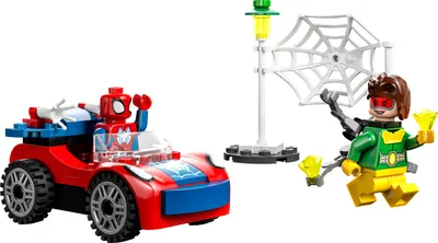 Produktbild von LEGO 10789 Marvel Spider-Mans Auto und Doc Ock Set, Spidey und seine Super-Freunde, baubares Spielzeug für Jungen und Mädchen ab 4 Jahren, mit im Dunkeln leuchtenden Teilen