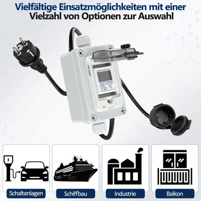 Zdjęcie produktu dla Cyfrowy licznik energii elektrycznej Ikodm, 230V, 60A, kWh, klasa szczelności IP67, z funkcją resetu