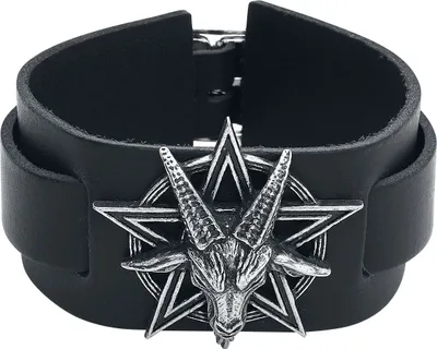 Produktbild von Alchemy Gothic Lederarmband Herren Baphoment schwarz Standard