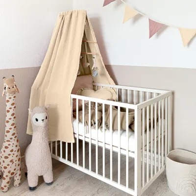 Produktbild von Babybett Himmel Creme, ohne Himmelstange - Betthimmel aus Musselin