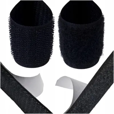 Produktbild von Klebeband Klettverschluss 20mm Schwarz 5m Haken Schlaufe