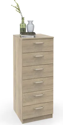 Produktbild von Briebe Prakt Kommode Schlafzimmer, Hochkommode mit 6 Schubladen, 110x40x40 cm Holz