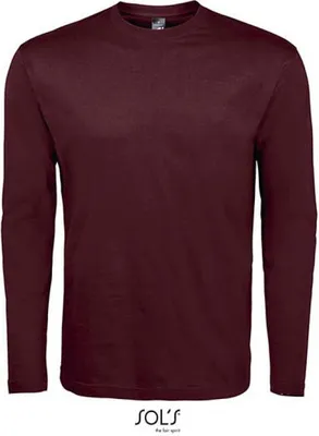 Produktbild von SOLs 11420 | Langarm Monarch Herren T-Shirt - Farbe: Oxblood - Größe: L