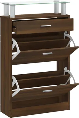 Zdjęcie produktu dla vidaXL Szafka na buty dąb brązowy 63x24x104 cm materiał drewnopochodny