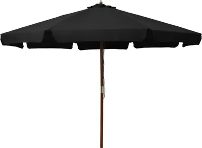 Produktbild von Sonnenschirm mit Holzmast 330 cm Schwarz