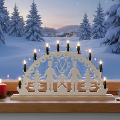 Produktbild von Original Narva Schwibbogenkette mit 10 Spitzkerzen Ersatz Lichterkette für Schwibbogen Riffelkerzen Beleuchtung warmweiß