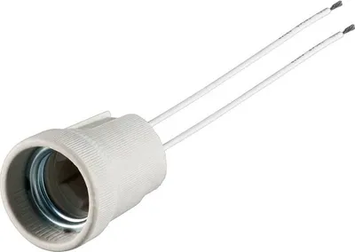 Produktbild von E27 Lampenfassung mit Zwillingslitze max. 100 W/250 V (AC), 0,15 m Kabel, Keramik