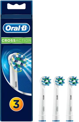Produktbild von Oral-B CrossAction 80250626, 3 Stück(e), Blau, Weiß, Deutschland, alle Oral-B elektrische tandenborstels, behalve Oral-B Pulsonic, 17 g, 18 mm