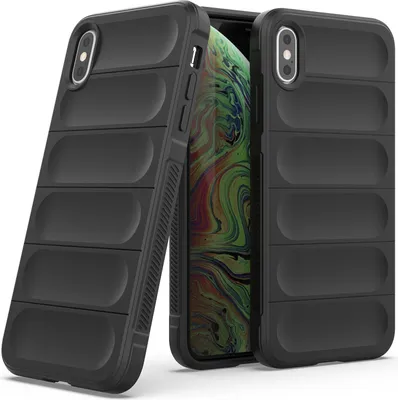 Produktbild von iPhone XS Hülle, Weich TPU Silikon Stossfest Anti-rutsch Schutzhülle für iPhone XS/iPhone X Schwarz
