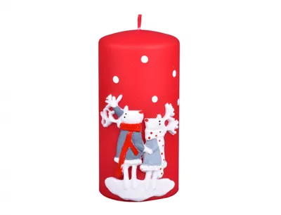 Image de Bougie SOB AVEC BOULE Bougie de Noël d7x14cm