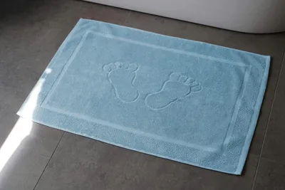 Produktbild von Badmatte 2er Set, 100% Baumwolle, 50x70 cm, hellblau, für Badezimmer