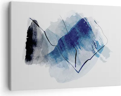 Produktbild von Bild auf Leinwand - Leinwandbild - Einteilig - Blau Schwarz Abstraktion - 70x50cm - Wand Bild - Wanddeko - Wandbilder - Leinwanddruck - Bilder - Wanddekoration - Leinwand bilder - AA70x50-5058