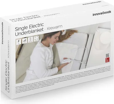 Image de Sous-couverture électrique simple Krewarm InnovaGoods 60 W 80 x 150 cm blanc