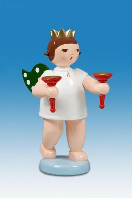 Produktbild von Holzfigur Engel mit 2 Tüllen ohne Krone Höhe 22cm NEU