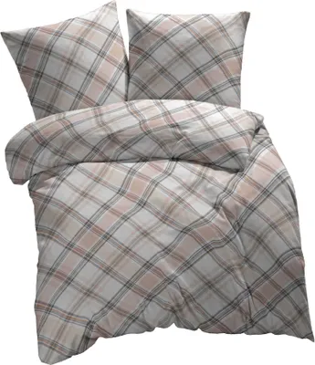 Zdjęcie produktu dla ETÉREA Renforcé pościel 155x220cm + 80x80cm - 100% bawełna - Poszwa na kołdrę Square naturalnie miękka - Komplet pościeli z poduszką 155x220cm poszwa na kołdrę + 80x80cm poszewka na poduszkę brązowa 2-częściowy - Wyprodukowano w Polsce