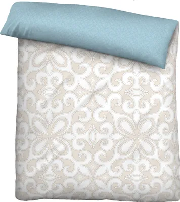 Produktbild von biberna Linon-Bettwäsche 0045390 ORNAMENT color: kitt, size: 1x 155x220 cm + 1x 80x80 cm