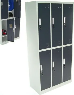 Produktbild von Spind 6-Fächer Sechserspind Garderobenschrank Umkleidespind Metall Schrank 57022