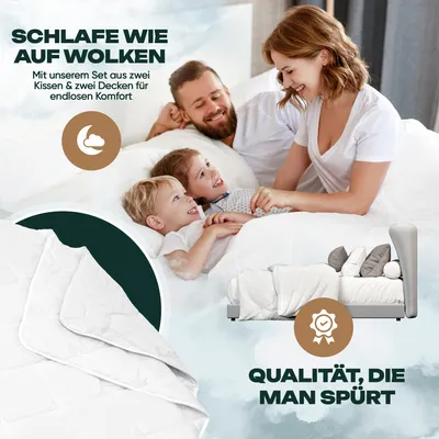 Produktbild von Kinderbetten Set Teddy 2-teilig - Kinderbettdecke 100x135 cm & Kopfkissen 40x60 cm