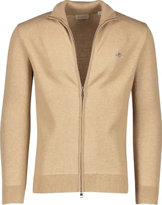 Produktbild von Gant Strickjacke mit Rundhalsausschnitt, braun, Baumwolle, normale Passform