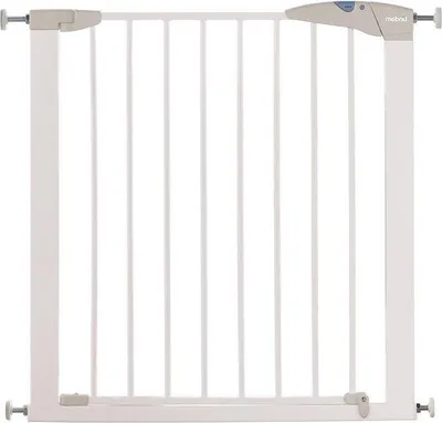 Image de Barrière de sécurité pour bébés et jeunes enfants - Barrière de sécurité à fixation par pression pour portes et escaliers - Sans perçage - 76-82 cm - Blanc