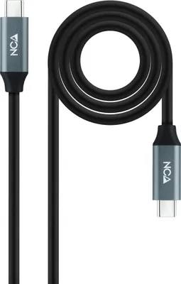 Productafbeelding van Nanokabel 10.01.4302, 2 meter, USB-C, USB-C, USB4 Gen 2x2, 20 Gbit/s, zwart