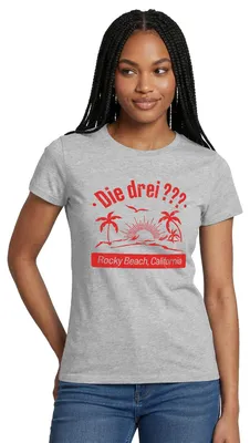 Produktbild von Spreadshirt Die Drei Fragezeichen Rocky Beach California Frauen T-Shirt, M, Grau meliert
