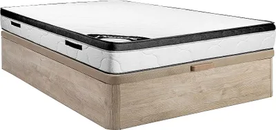Produktbild von Set 160 x 200 cm Rahmen mit Box Naturlicht + Schaumstoffmatratze 30 cm dick - SOLAK by YSMÉE