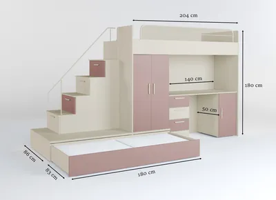 Produktbild von Hochbett aus Holz – Für Ihr Zimmer: Praktisch und platzsparend.