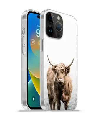 Produktbild von MuchoWow® Handyhülle Schutzhülle Hülle für Apple iPhone 14 Pro - Softcase Schottischer Highlander - Vlies - Kuh Silikon Softcase Handy Hülle - Umschlag
